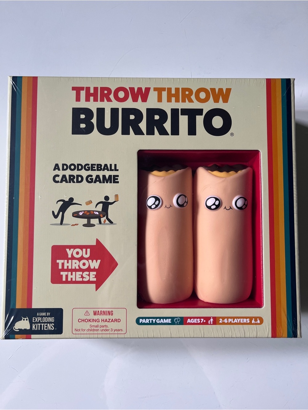 Throw Throw Burrito Dodgeball Card Game with Plush Burritos